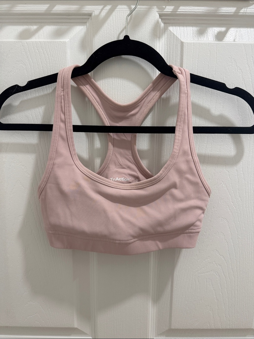 Aritzia Blush Ribbed Racerback Sports Bra